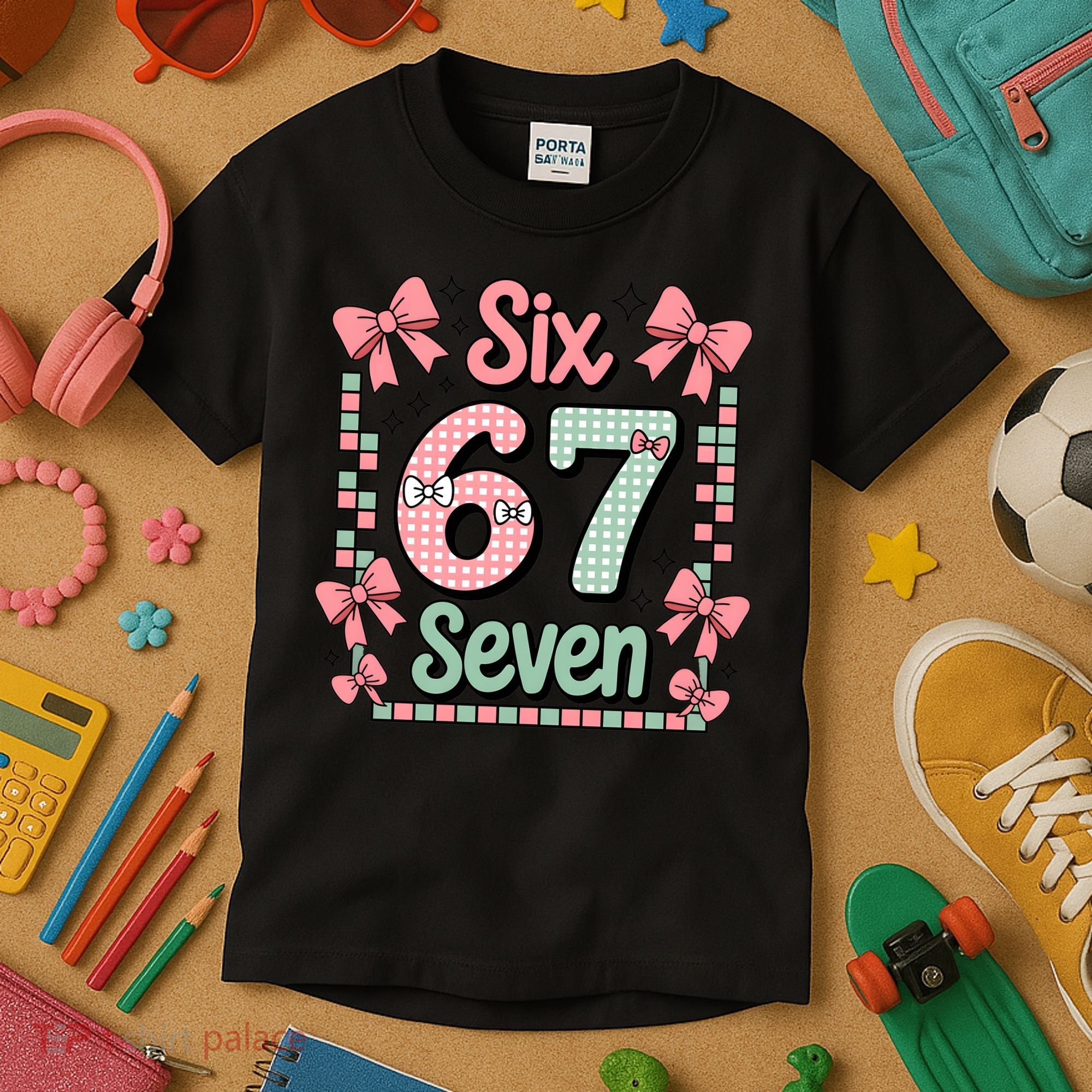 Trendy Six Seven 67 Meme 6-7 Cute Funny Kids T-Shirt