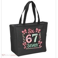 Trendy Six Seven 67 Meme 6-7 Cute Funny Tote Bag thumb 2