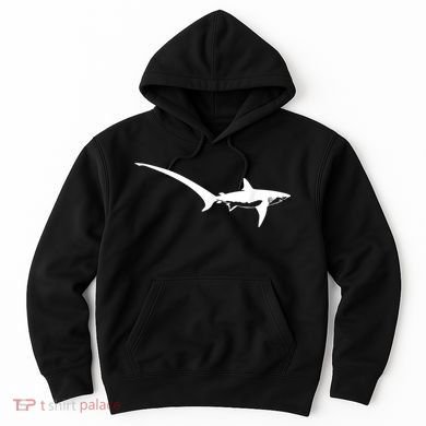 Thresher Shark Silhouette Simple Shark Design Hoodie