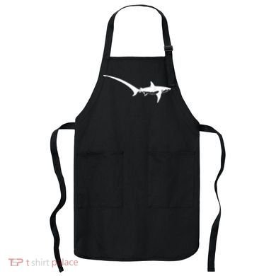 Thresher Shark Silhouette Simple Shark Design Apron