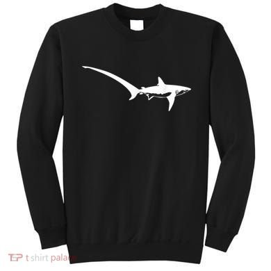 Thresher Shark Silhouette Simple Shark Design Sweatshirt