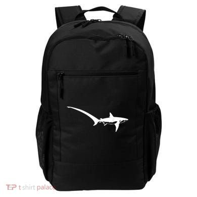 Thresher Shark Silhouette Simple Shark Design Backpack