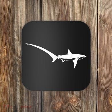 Thresher Shark Silhouette Simple Shark Design Coaster
