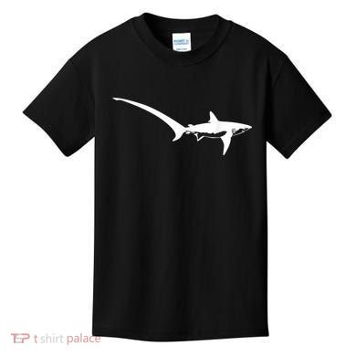 Thresher Shark Silhouette Simple Shark Design Kids T-Shirt