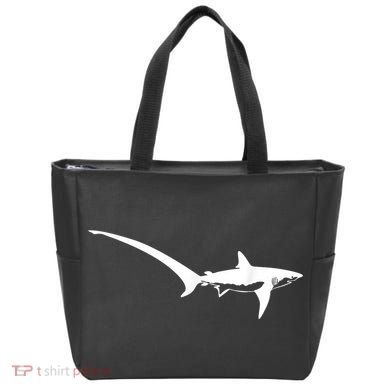 Thresher Shark Silhouette Simple Shark Design Tote Bag