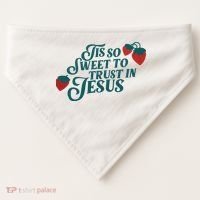 Tis So Sweet To Trust In Jesus USA-Made Doggie Bandana thumb 0