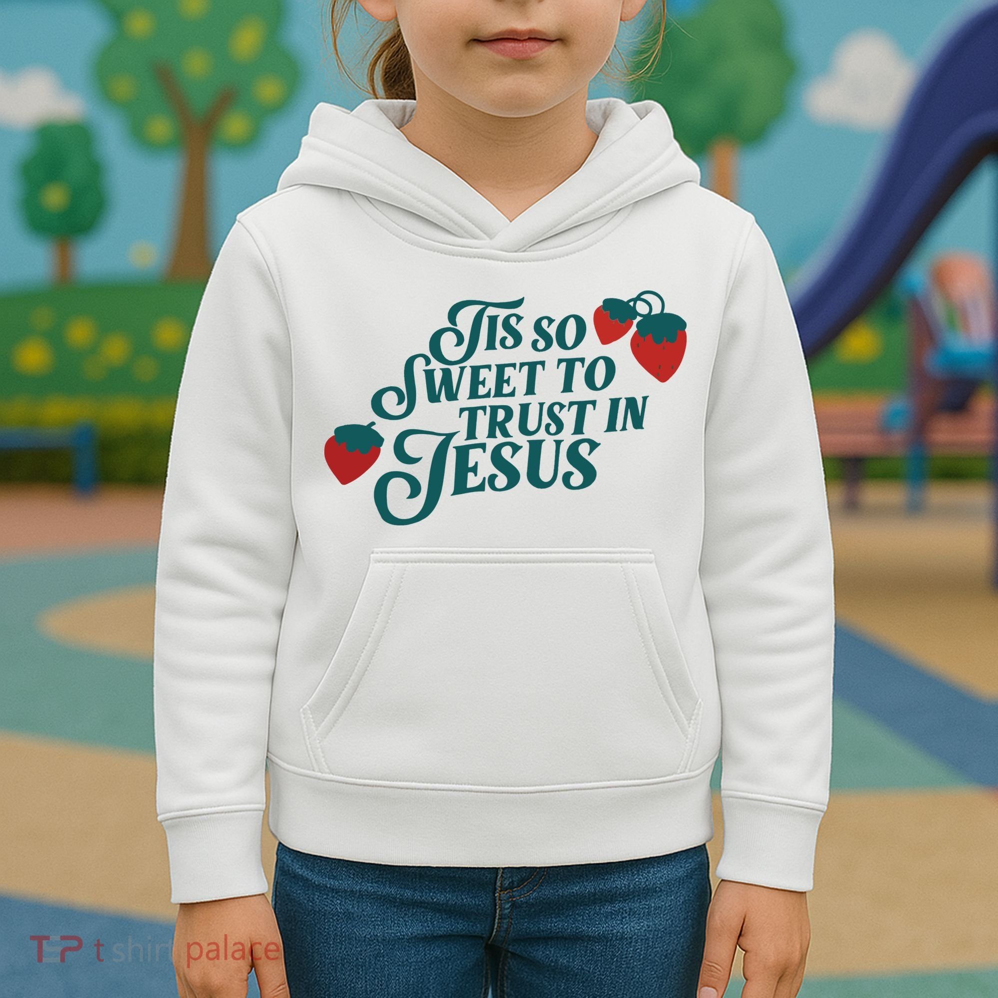 Tis So Sweet To Trust In Jesus Kids Hoodie