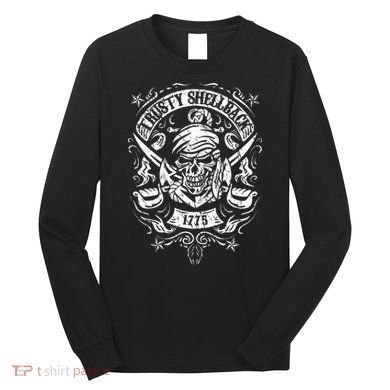 Trusty Shellback Skull And Swords Equator Crossing Naval Art Long Sleeve Shirt