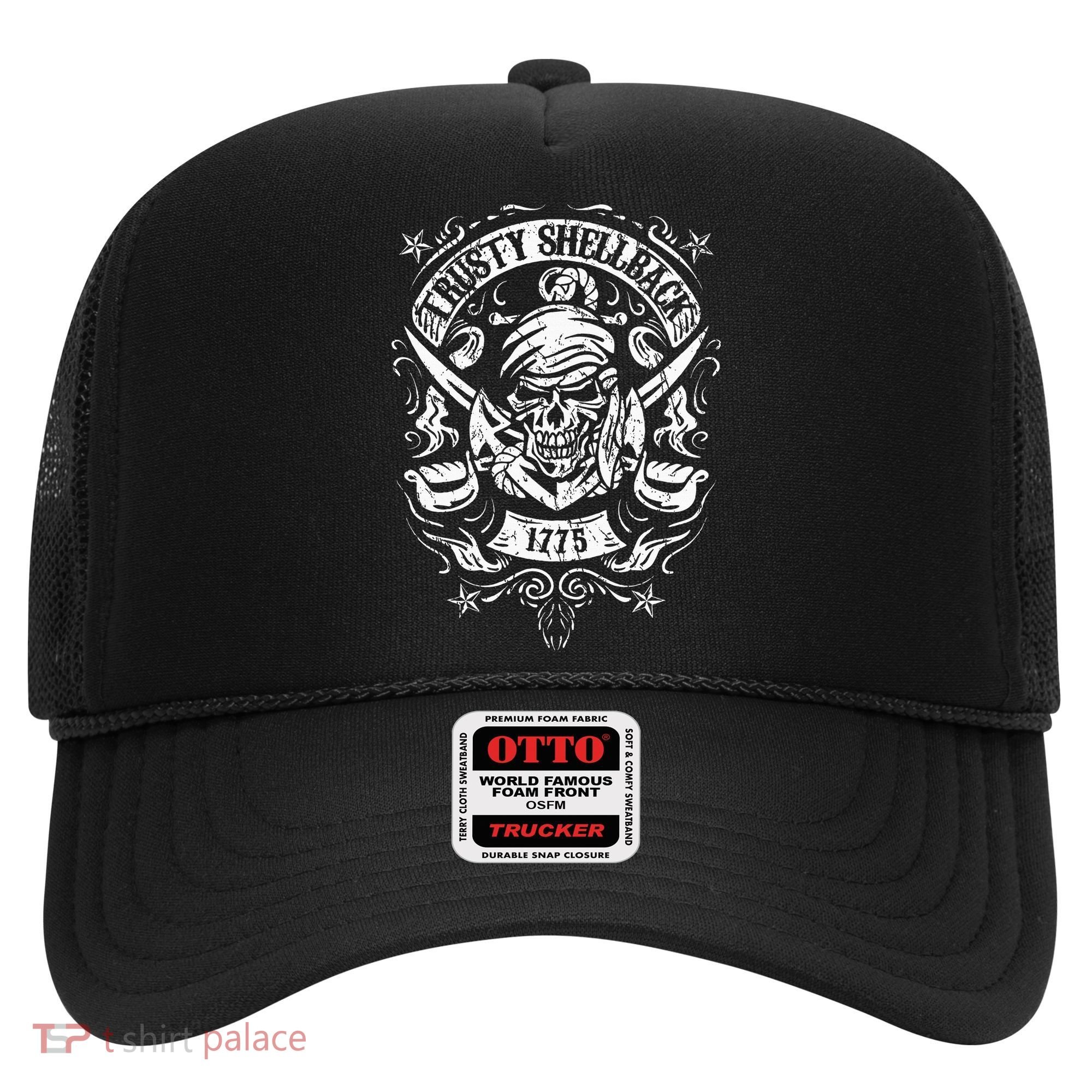 Trusty Shellback Skull And Swords Equator Crossing Naval Art Hat