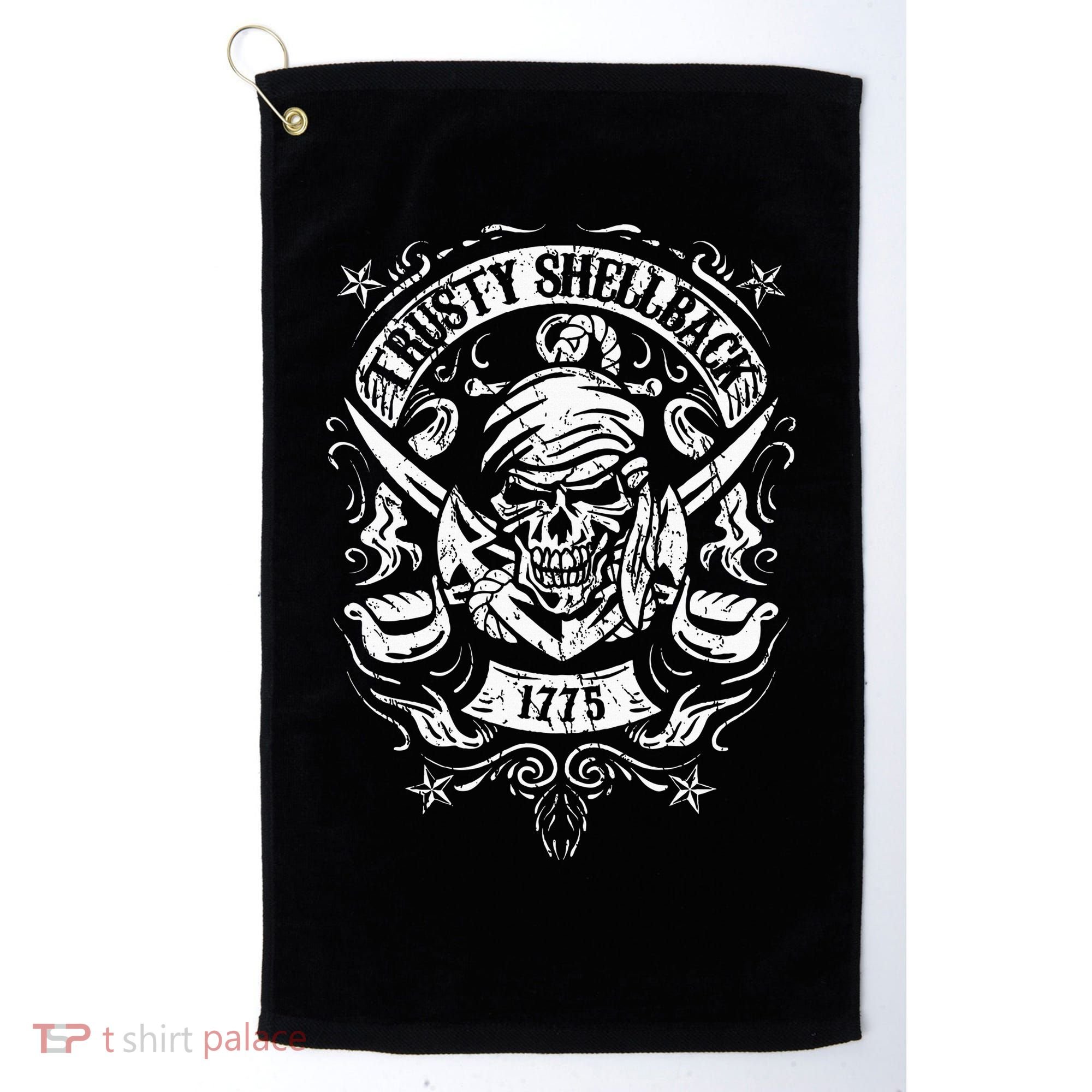 Trusty Shellback Skull And Swords Equator Crossing Naval Art Golf Towel
