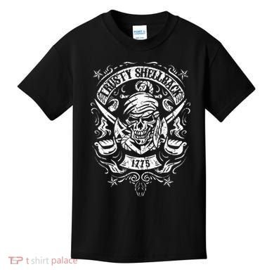 Trusty Shellback Skull And Swords Equator Crossing Naval Art Kids T-Shirt