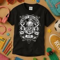 Trusty Shellback Skull And Swords Equator Crossing Naval Art Kids T-Shirt thumb 3