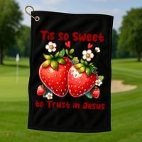 Tis So Sweet To Trust In Jesus Golf Towel thumb 1