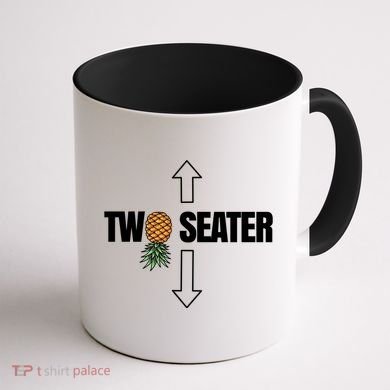 Two Seater Swinger Pineapple Funny Coffee Mug back