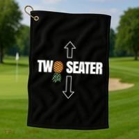 Two Seater Swinger Pineapple Funny Golf Towel thumb 1