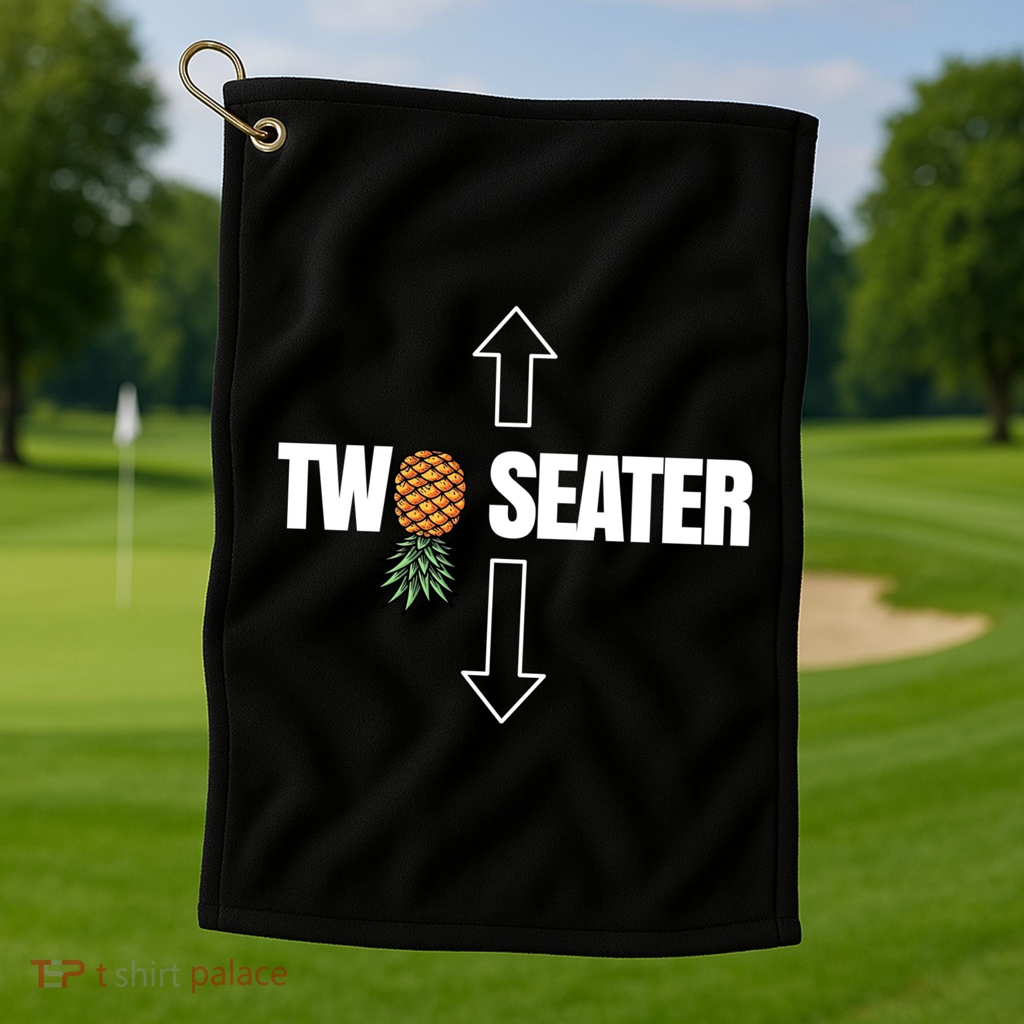 Two Seater Swinger Pineapple Funny Golf Towel