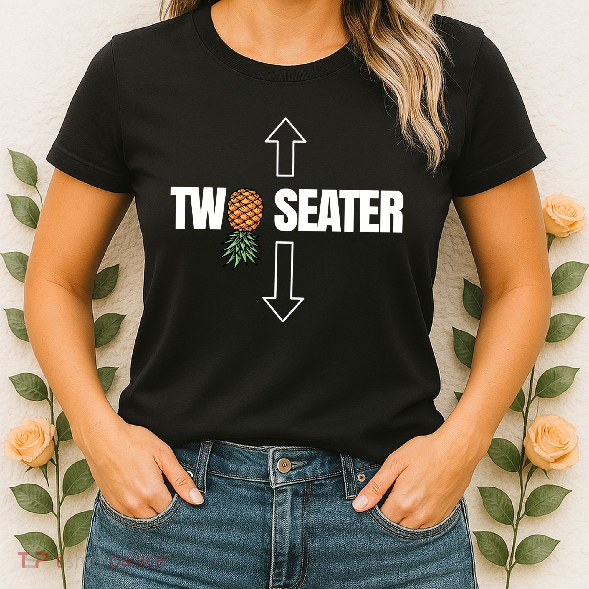 Two Seater Swinger Pineapple Funny Women's T-Shirt
