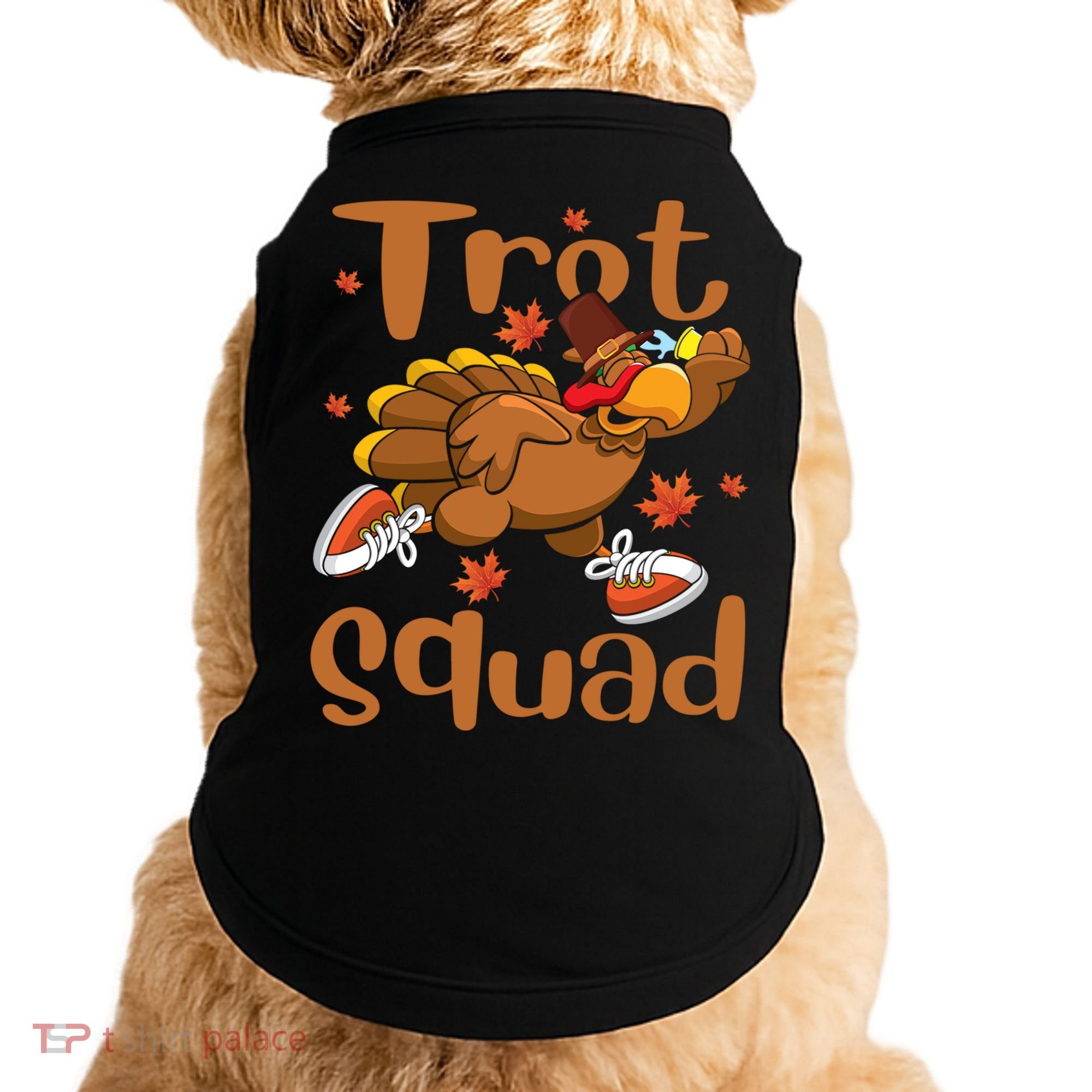 Trot Squad Thanksgiving Turkey Funny Running Turkey Lover Gift Doggie Tank