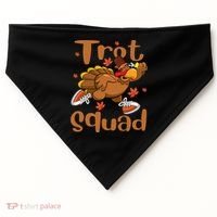 Trot Squad Thanksgiving Turkey Funny Running Turkey Lover Gift USA-Made Doggie Bandana thumb 0