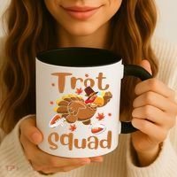 Trot Squad Thanksgiving Turkey Funny Running Turkey Lover Gift Coffee Mug thumb 3