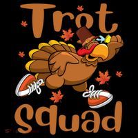 Trot Squad Thanksgiving Turkey Funny Running Turkey Lover Gift Women's Hoodie thumb 2