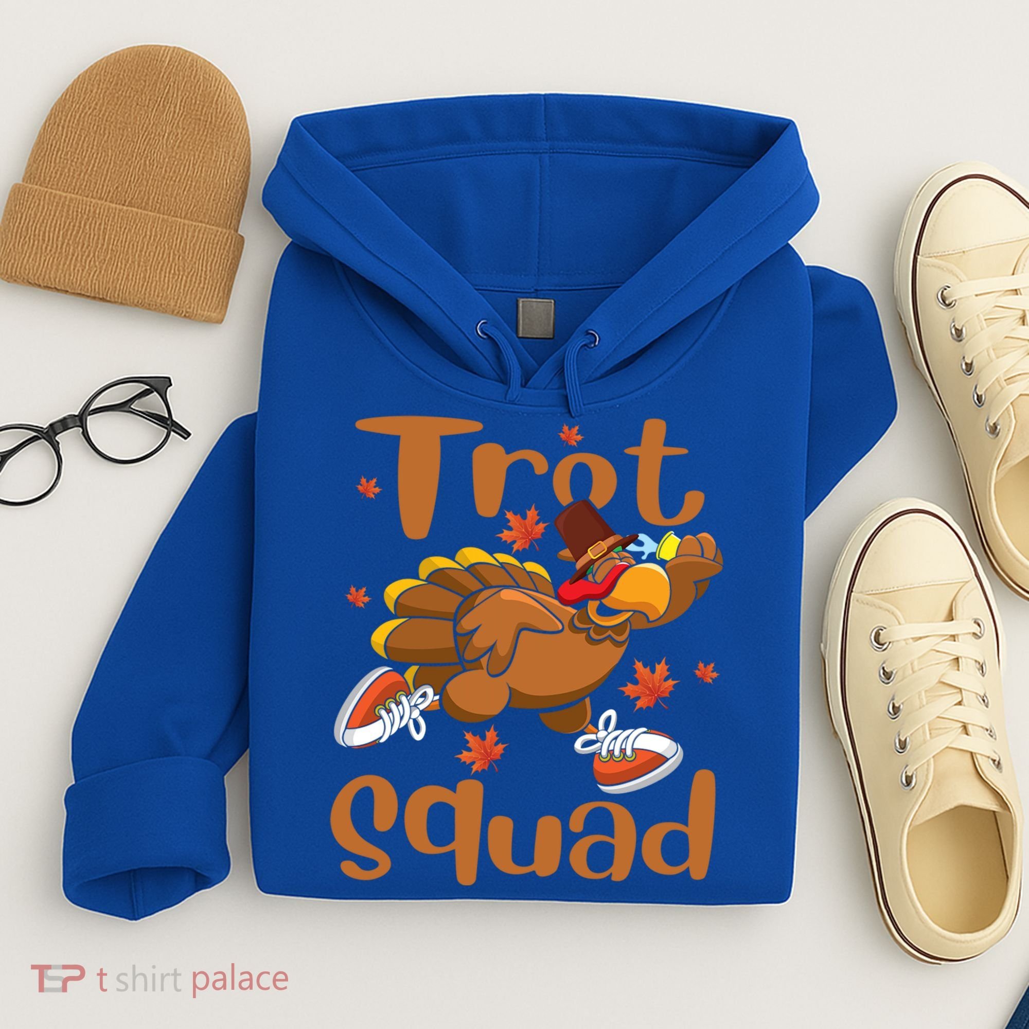 Trot Squad Thanksgiving Turkey Funny Running Turkey Lover Gift Hoodie