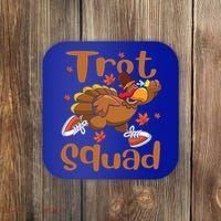 Trot Squad Thanksgiving Turkey Funny Running Turkey Lover Gift Coaster thumb 0