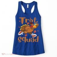 Trot Squad Thanksgiving Turkey Funny Running Turkey Lover Gift Women's Tank Top thumb 0