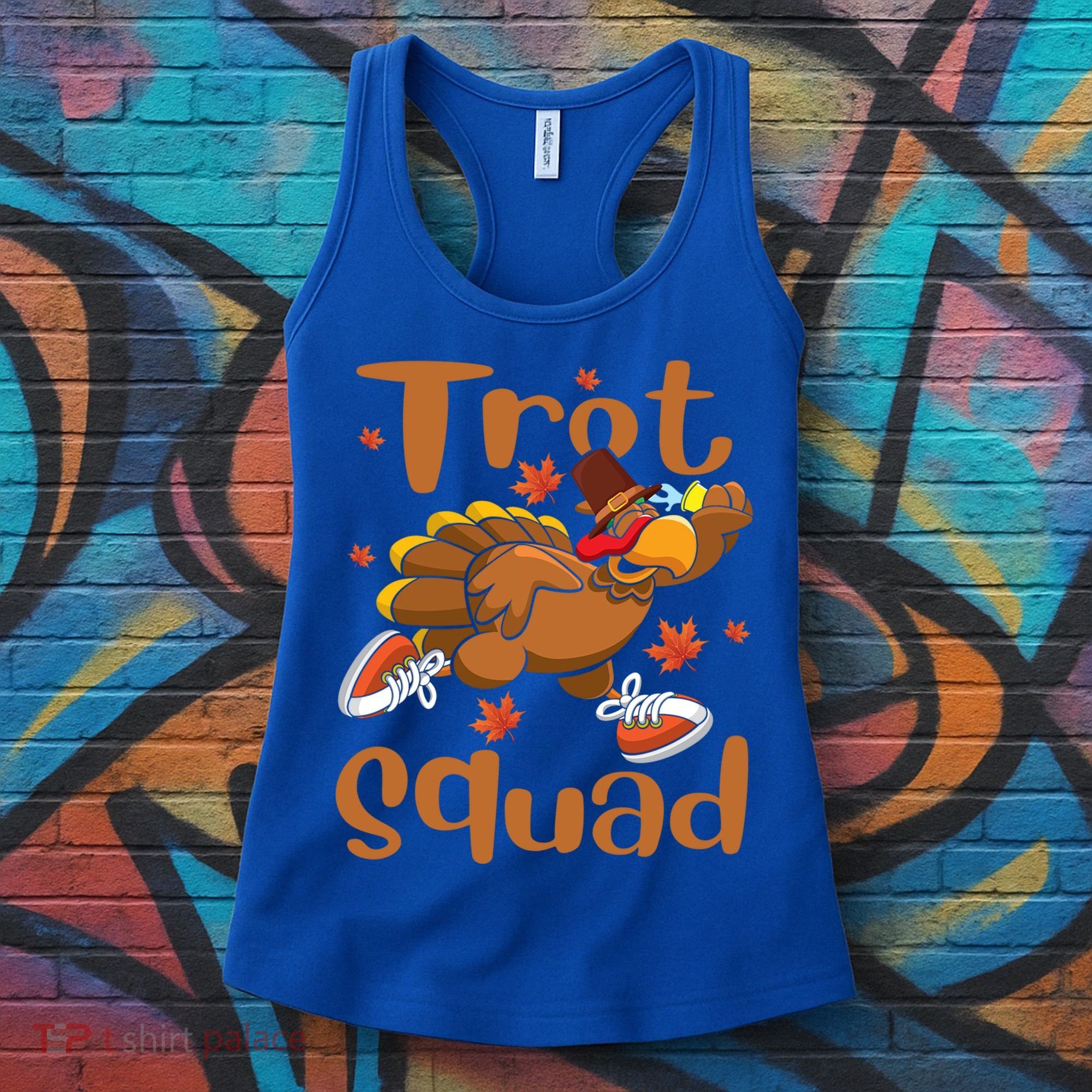 Trot Squad Thanksgiving Turkey Funny Running Turkey Lover Gift Women's Tank Top