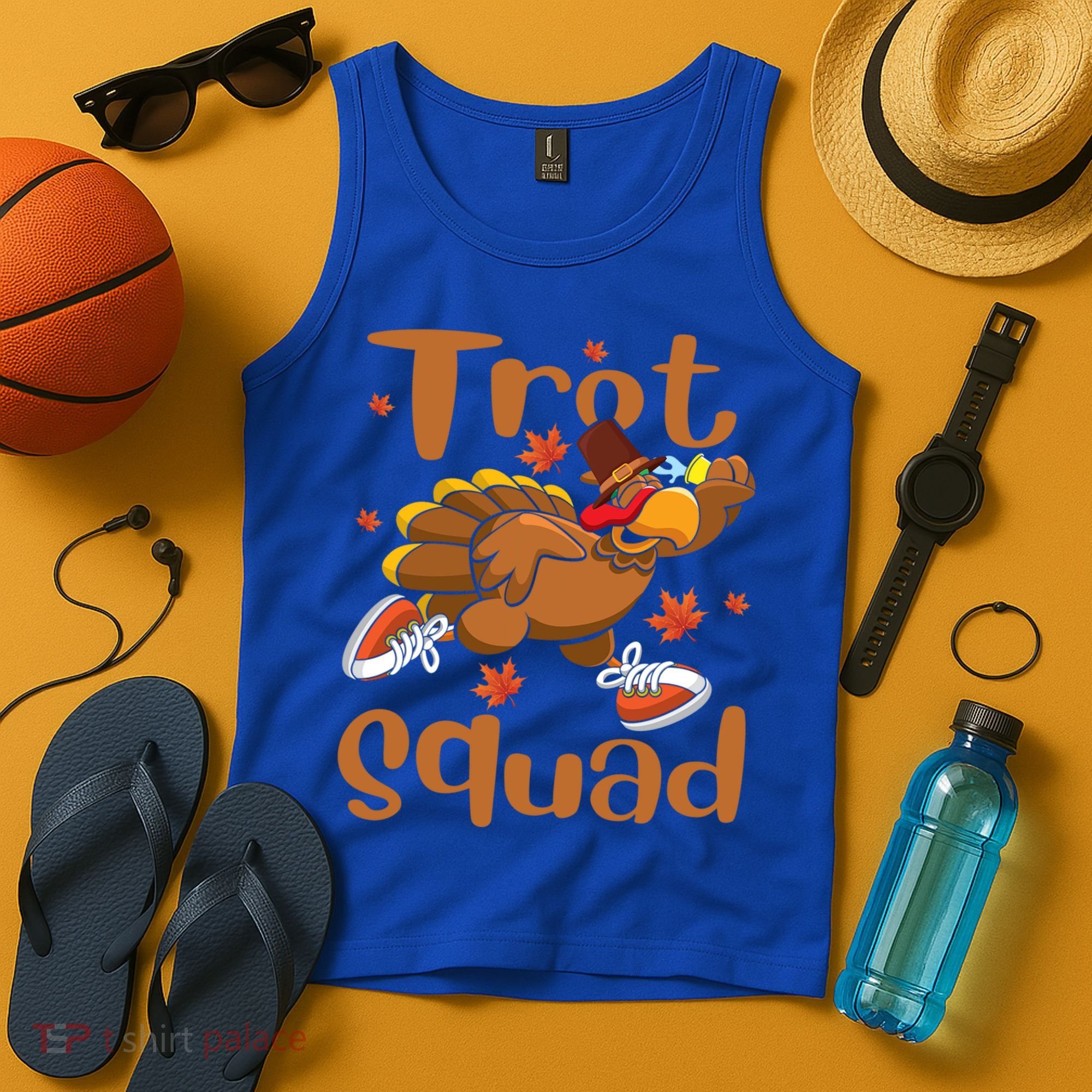 Trot Squad Thanksgiving Turkey Funny Running Turkey Lover Gift Tank Top