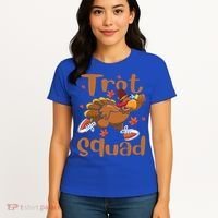Trot Squad Thanksgiving Turkey Funny Running Turkey Lover Gift Women's T-Shirt thumb 4