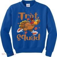 Trot Squad Thanksgiving Turkey Funny Running Turkey Lover Gift Kids Sweatshirt thumb 0