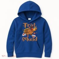 Trot Squad Thanksgiving Turkey Funny Running Turkey Lover Gift Kids Hoodie thumb 0