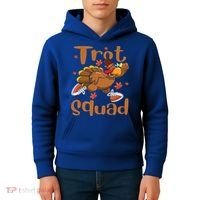 Trot Squad Thanksgiving Turkey Funny Running Turkey Lover Gift Kids Hoodie thumb 4