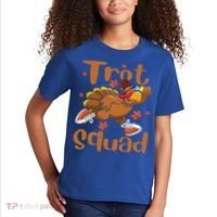 Trot Squad Thanksgiving Turkey Funny Running Turkey Lover Gift Kids T-Shirt thumb 2
