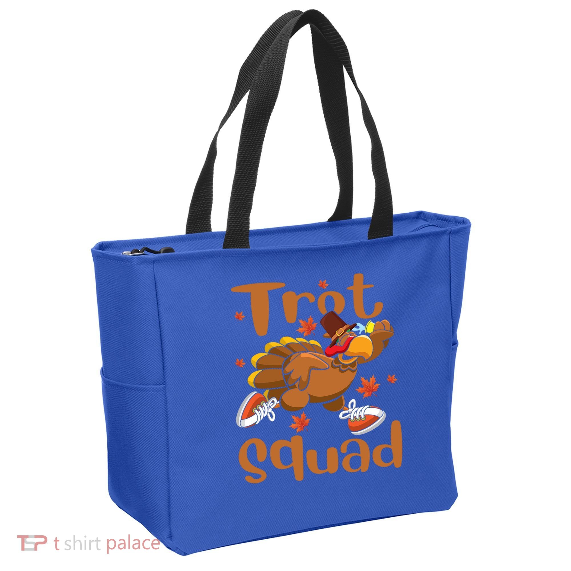 Trot Squad Thanksgiving Turkey Funny Running Turkey Lover Gift Tote Bag