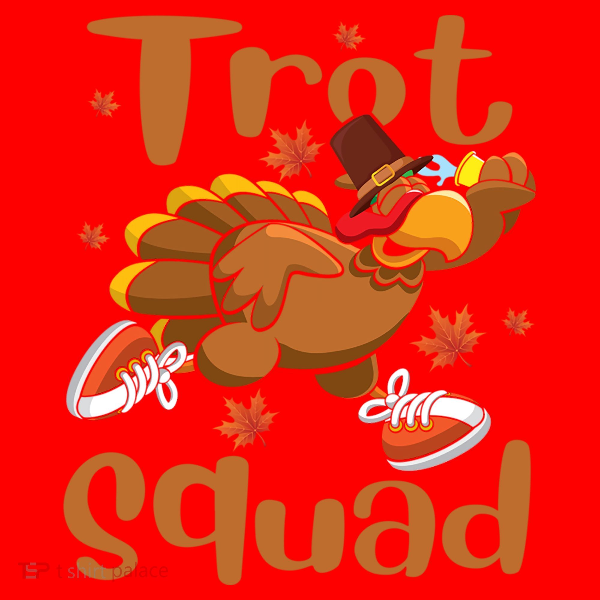 Trot Squad Thanksgiving Turkey Funny Running Turkey Lover Gift Santa Hat