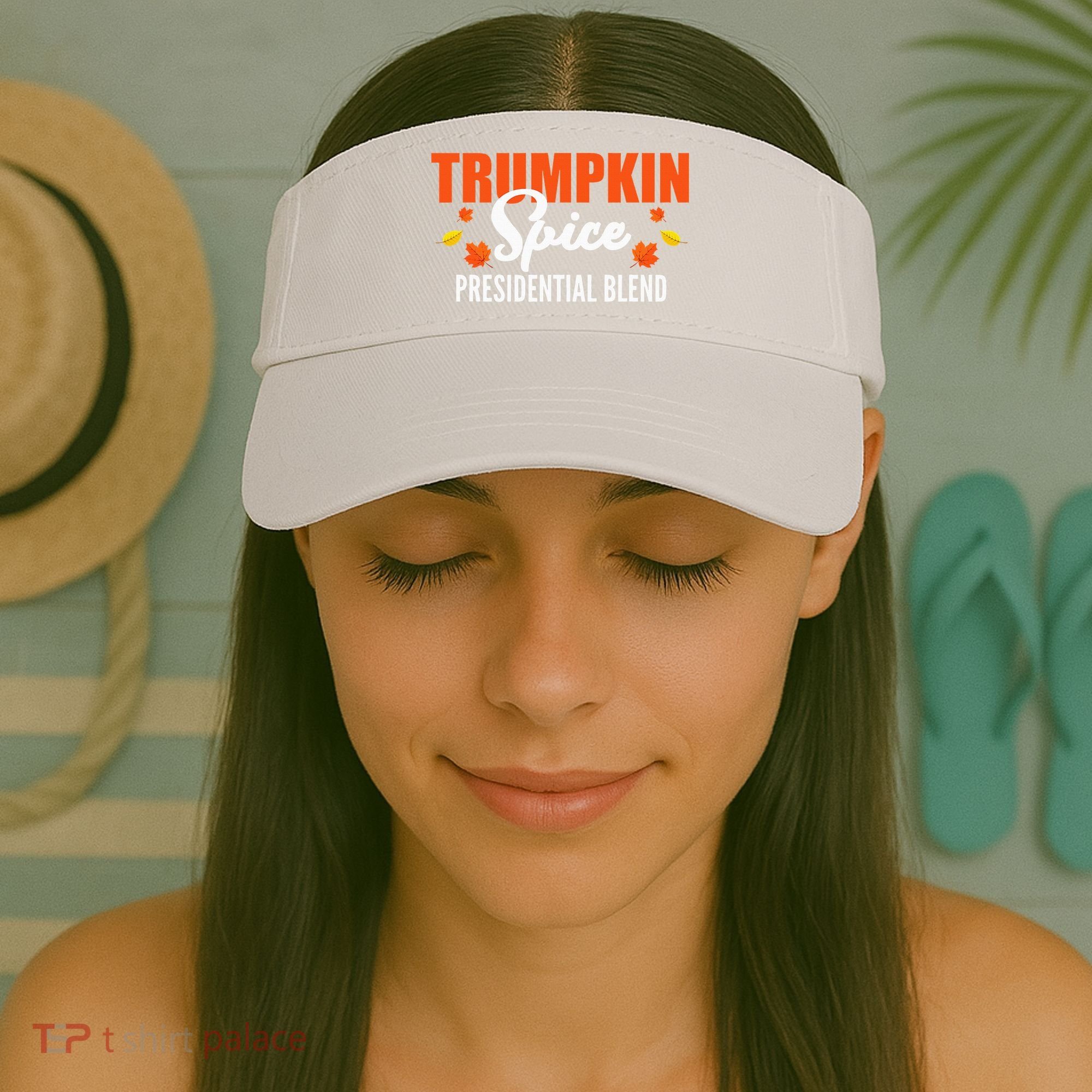 Trumpkin Spice Trump Halloween Thanksgiving Funny Visor