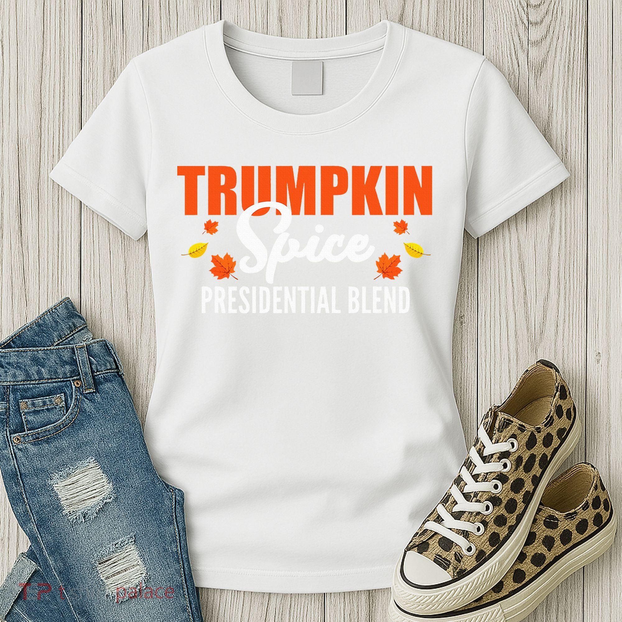 Trumpkin Spice Trump Halloween Thanksgiving Funny Women's T-Shirt