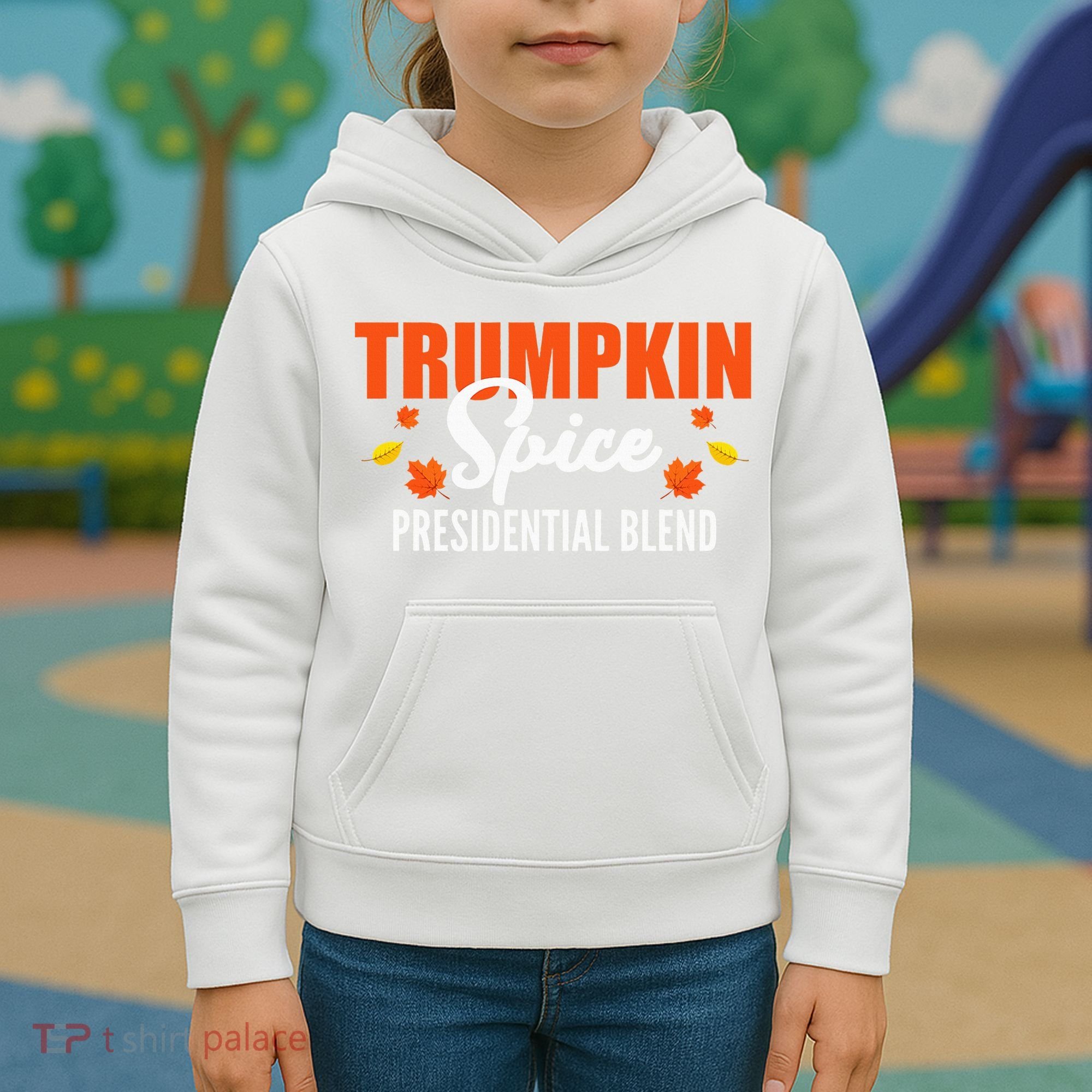 Trumpkin Spice Trump Halloween Thanksgiving Funny Kids Hoodie