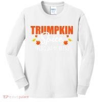 Trumpkin Spice Trump Halloween Thanksgiving Funny Kids Long Sleeve Shirt thumb 0