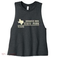 Tx Souvenir Texas Enchanted Rock State Park Women's Racerback Cropped Tank thumb 0