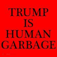 That Says Trump Is Human Garbage Funny Anti Trump Santa Hat thumb 1