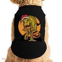 TRex Santa Trick Or Treating Halloween Funny Doggie Tank thumb 0