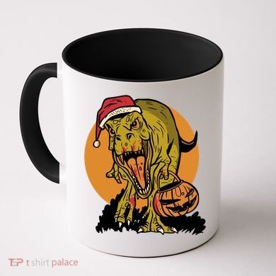 TRex Santa Trick Or Treating Halloween Funny Coffee Mug