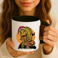 TRex Santa Trick Or Treating Halloween Funny Coffee Mug thumb 3