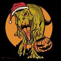 TRex Santa Trick Or Treating Halloween Funny Coffee Mug thumb 5