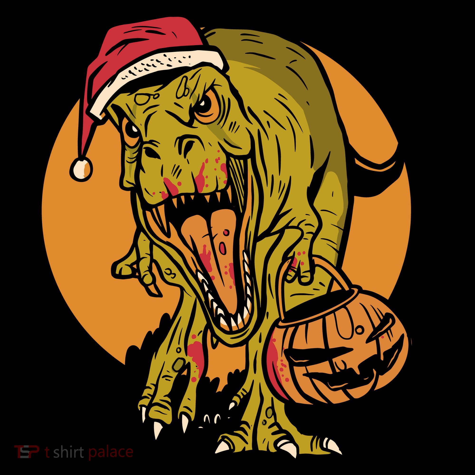 TRex Santa Trick Or Treating Halloween Funny Women's Hoodie