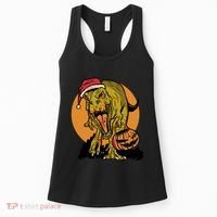 TRex Santa Trick Or Treating Halloween Funny Women's Tank Top thumb 0