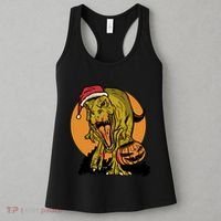 TRex Santa Trick Or Treating Halloween Funny Women's Tank Top thumb 3